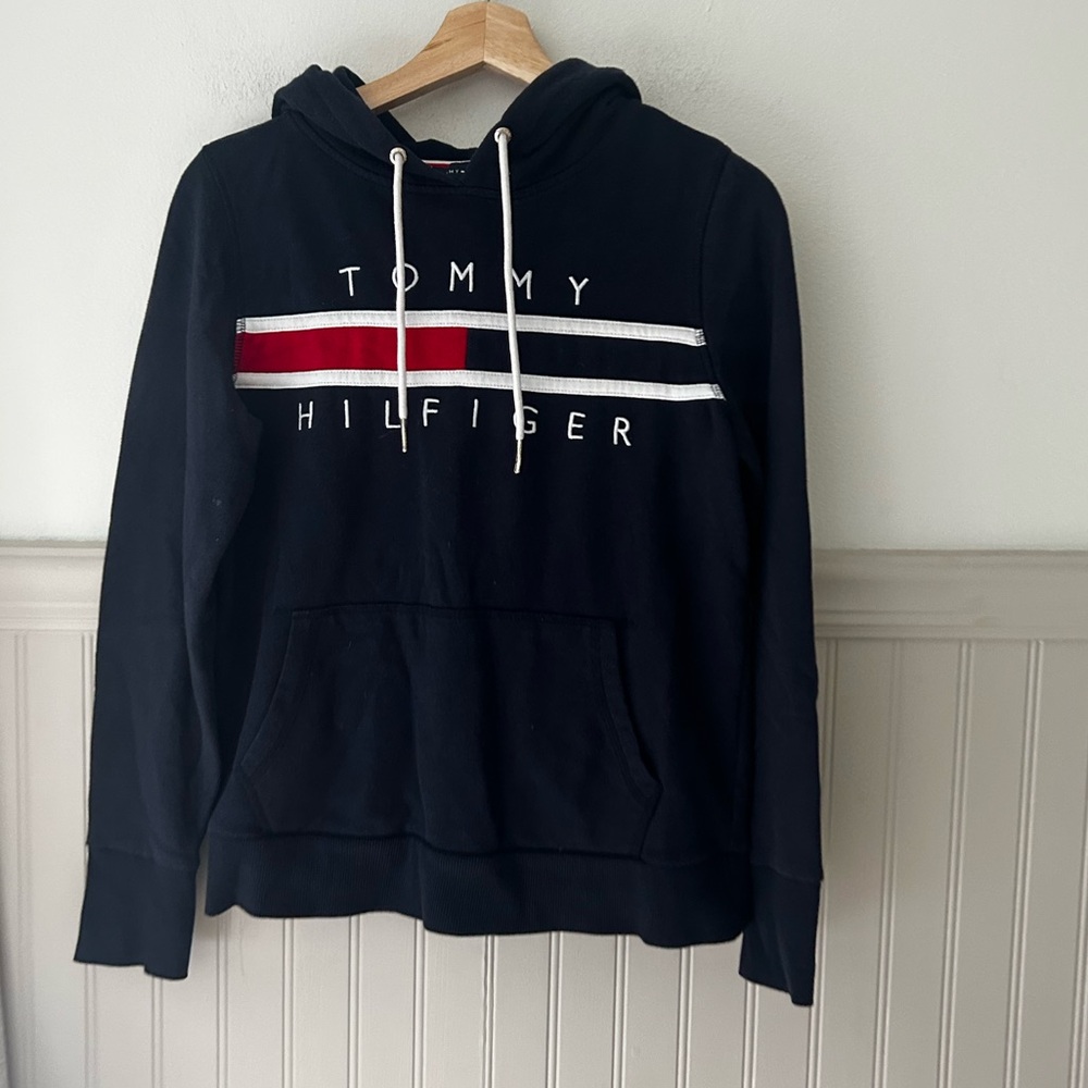 Tommy Hilfiger Womenβs Small Navy Blue Hoodie Sweatshirt